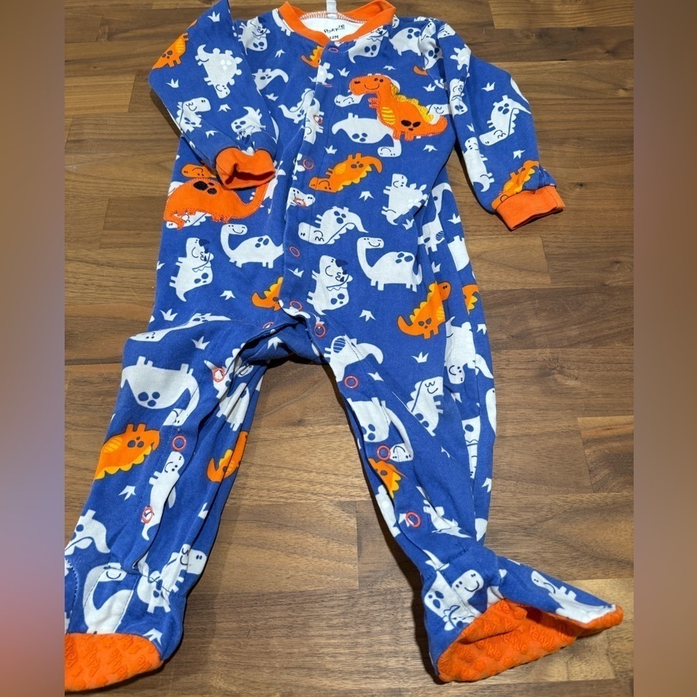 Pekkle snap dinosaur pajamas footies 12 months